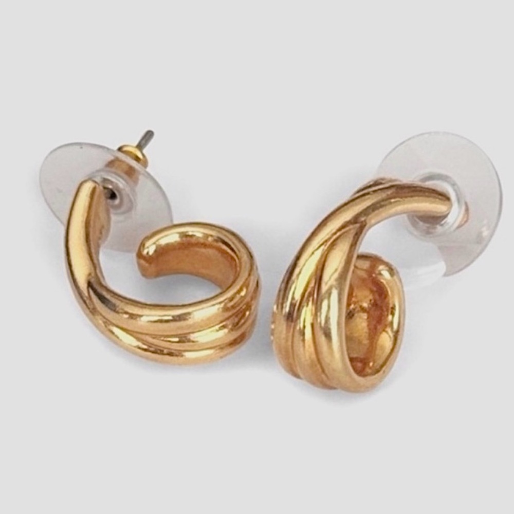 Avon Criss-Cross Huggie Earrings Women’s Gold Hoop Earrings Minimalist Jewelry